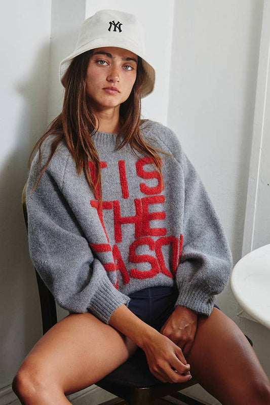 BUCKETLIST - IT2389 'TIS THE SEASON & L'AMOUR' Lettering Sweater