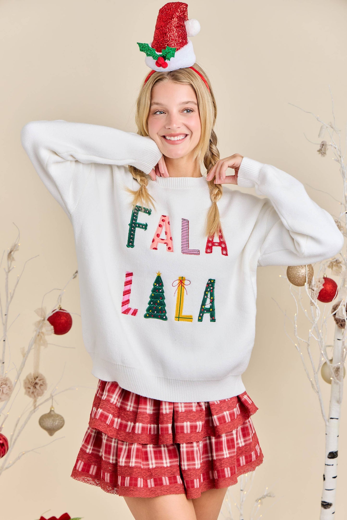 Main Strip - FALA LALA Christmas Knit Sweater – Festive Holiday Pullover