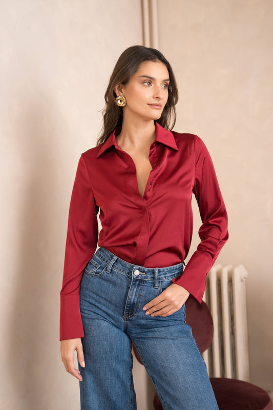 CHOKLATE PARIS - Léa Satin Shirt (S-M-L-XL) - CK08091