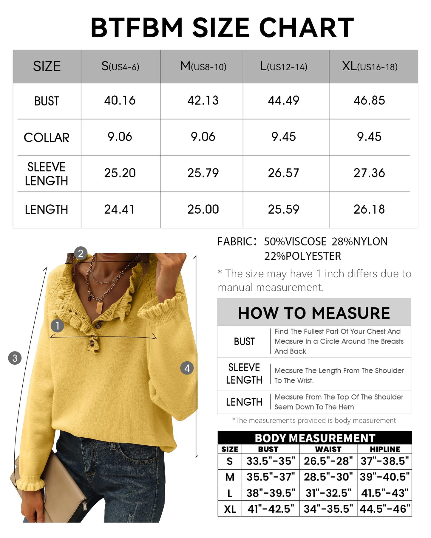 BTFBM 2024 Womens Sweaters Fall Winter Outfits Long Sleeve Button Down Ruffle Crew Neck Casual Knitted Pullover Tops