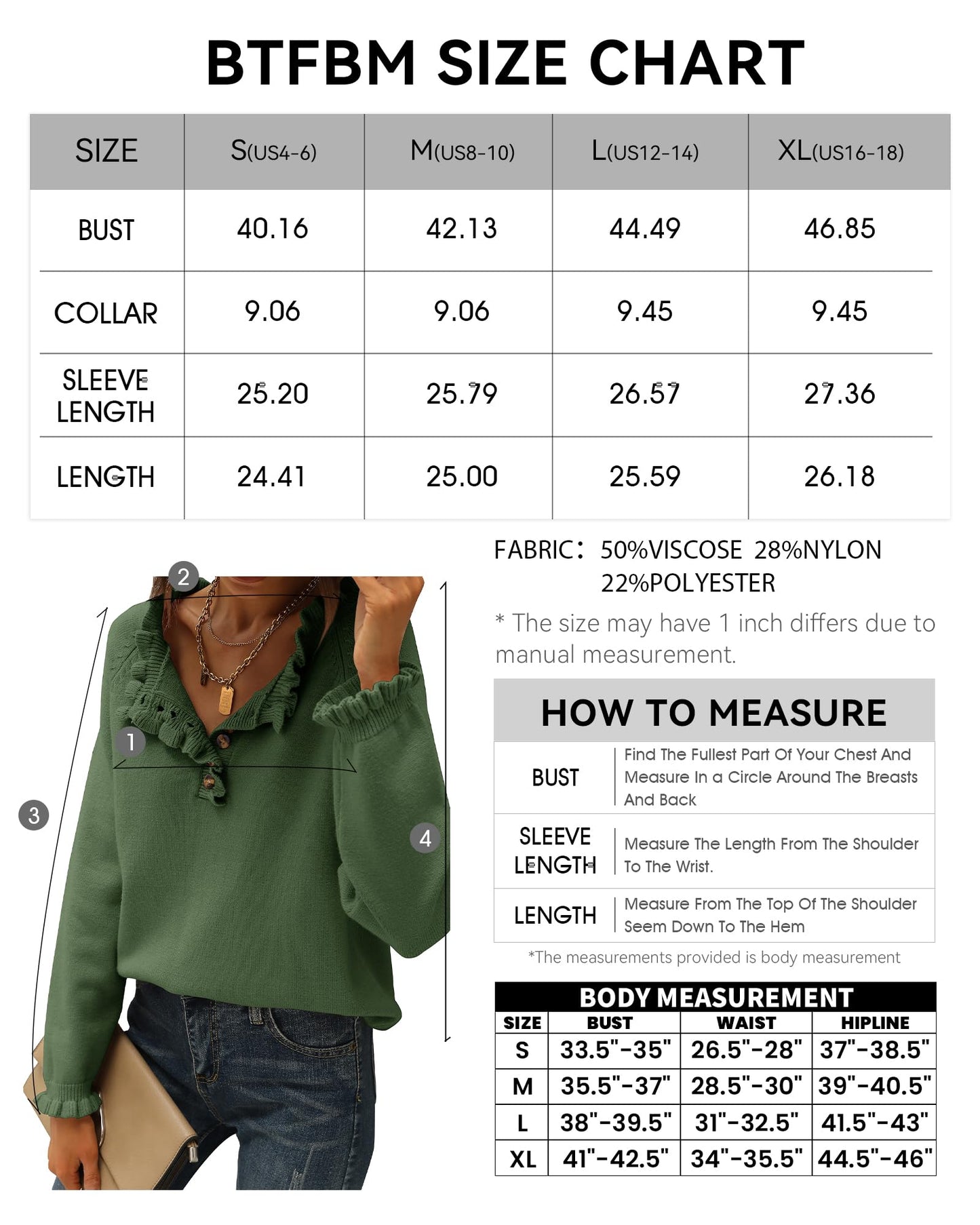 BTFBM 2024 Womens Sweaters Fall Winter Outfits Long Sleeve Button Down Ruffle Crew Neck Casual Knitted Pullover Tops