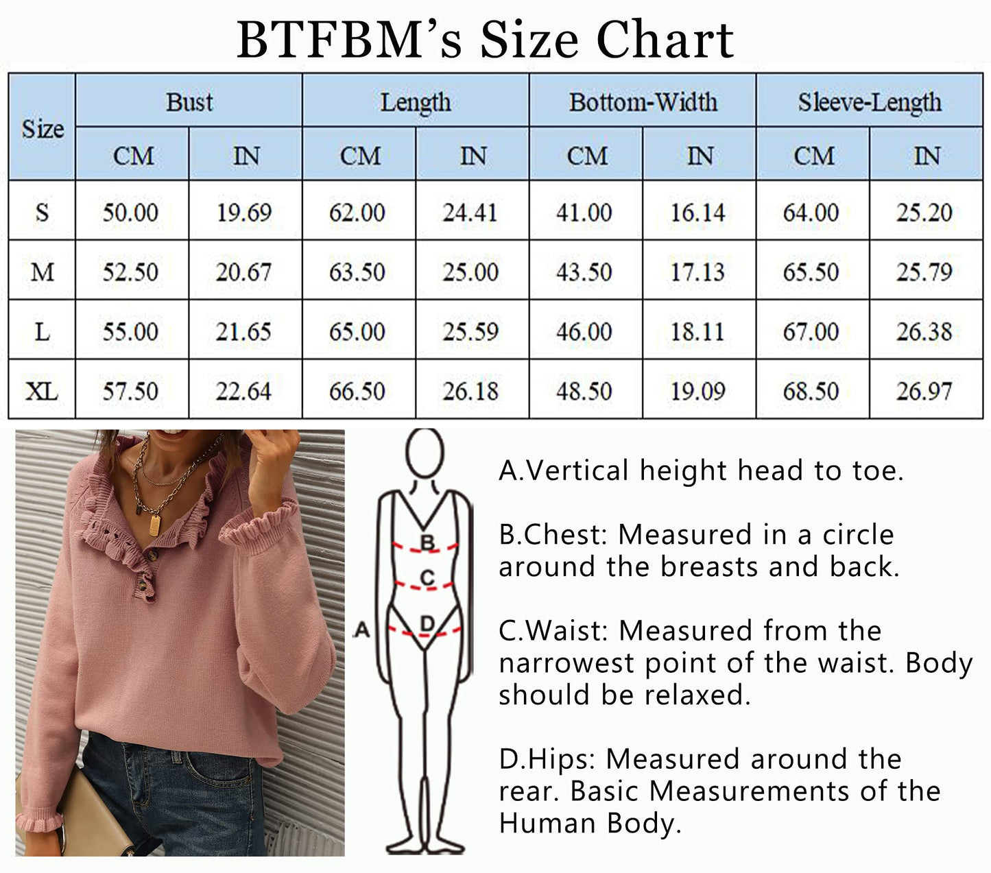 BTFBM 2024 Womens Sweaters Fall Winter Outfits Long Sleeve Button Down Ruffle Crew Neck Casual Knitted Pullover Tops