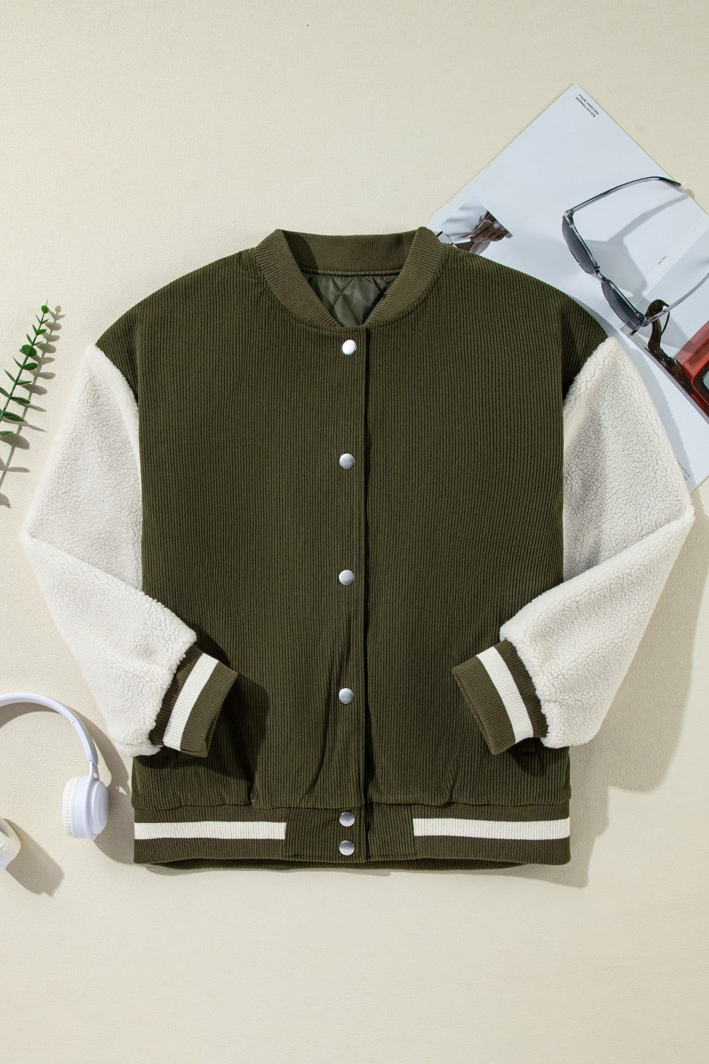 Dropped Shoulder Long Sleeve Jacket