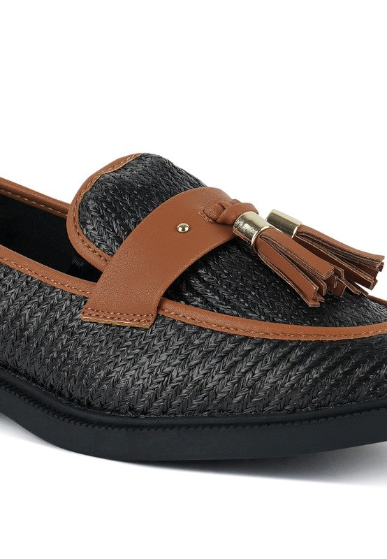 Foxford Tassle Detail Raffia Loafers