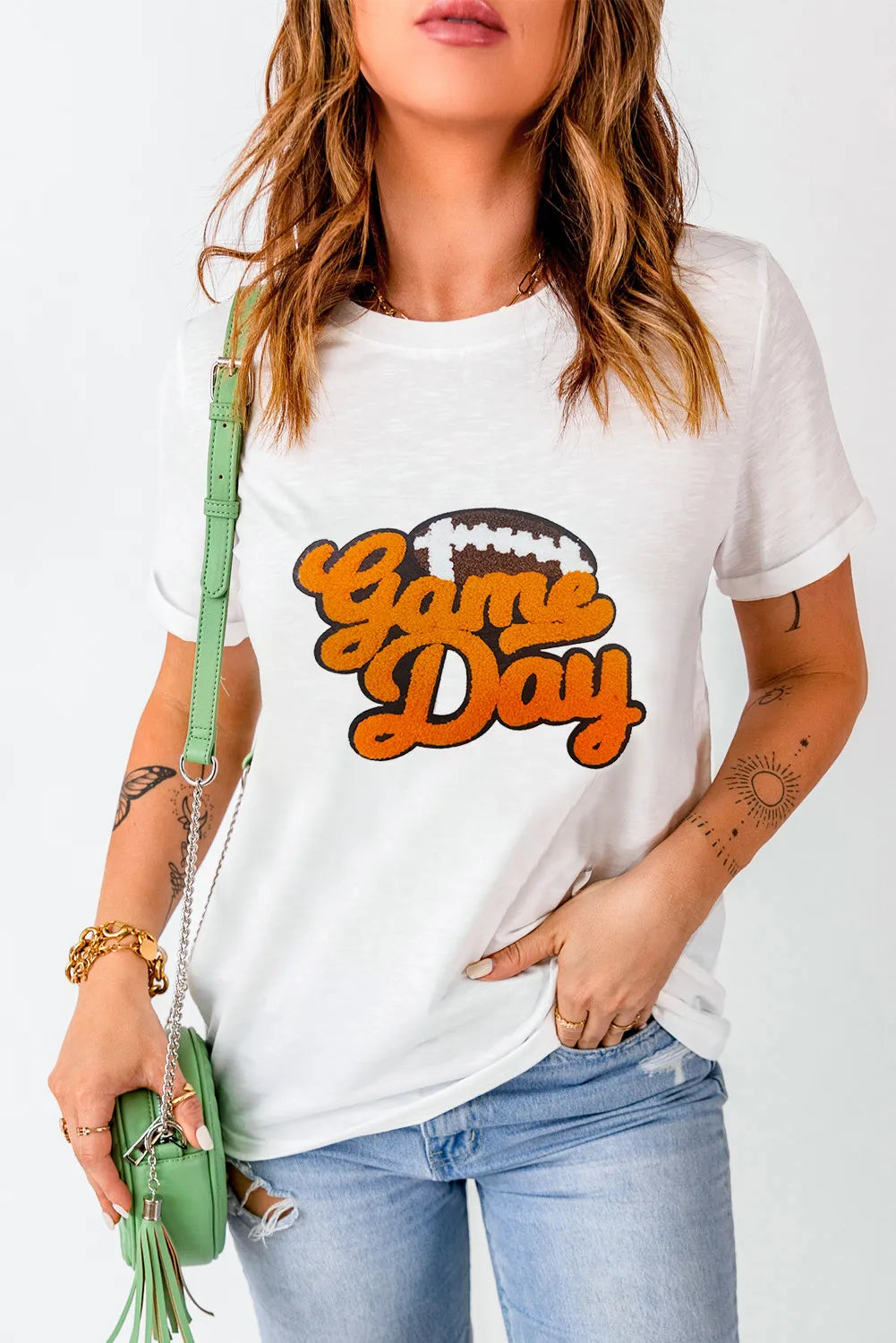 GAME DAY Round Neck Short Sleeve T-Shirt