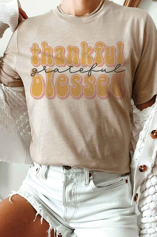 THANKFUL GRATEFUL BLESSED Graphic Tee