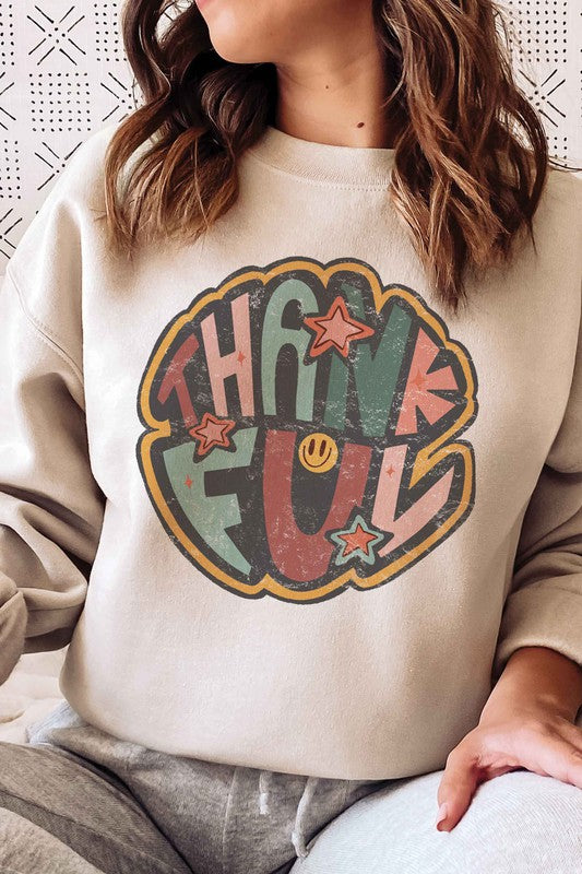 RETRO THANKFUL Graphic Sweatshirt