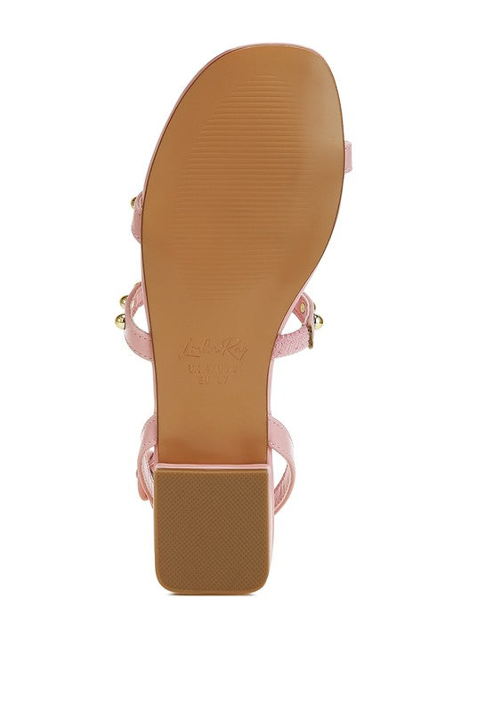 Flippity Studded Ankle Strap Flat Sandals