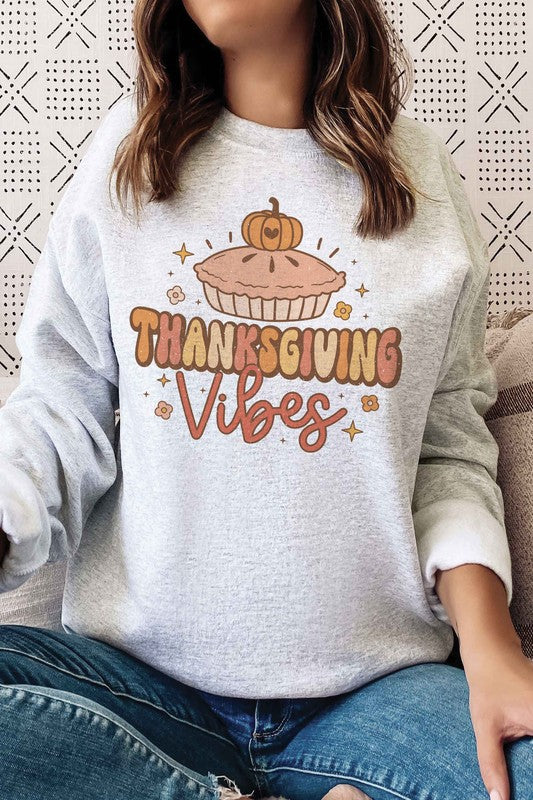 THANKFUL VIBES Graphic Sweatshirt