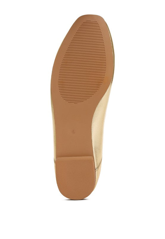 Ipara Bow Detail Metallic Ballerinas