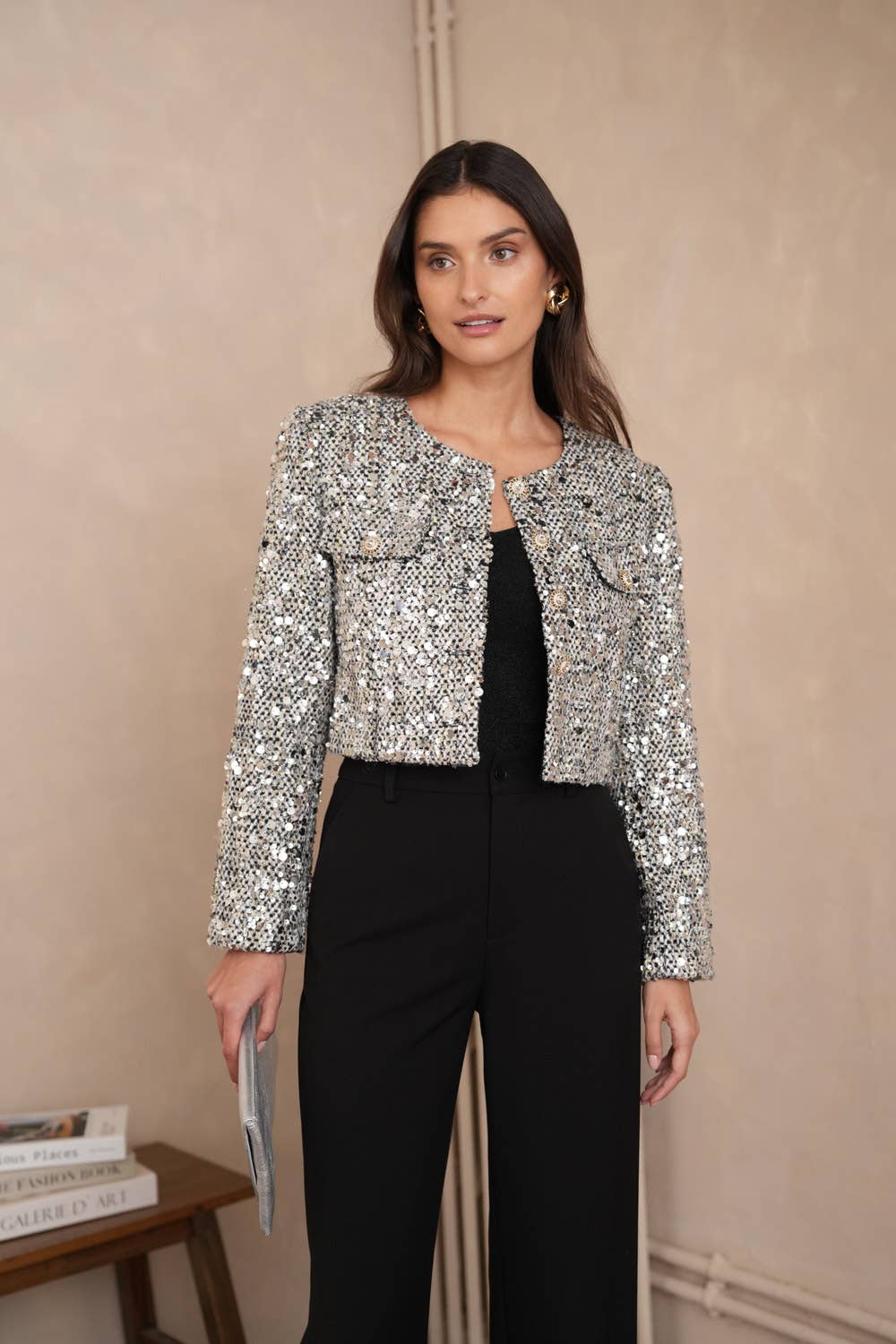 CHOKLATE PARIS - Jenny short jacket in tweed & sequins - CK08346