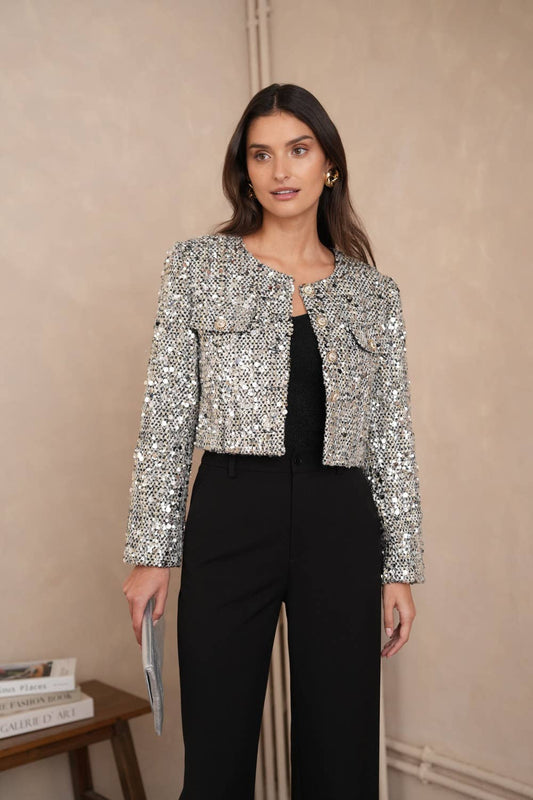 CHOKLATE PARIS - Jenny short jacket in tweed & sequins - CK08346