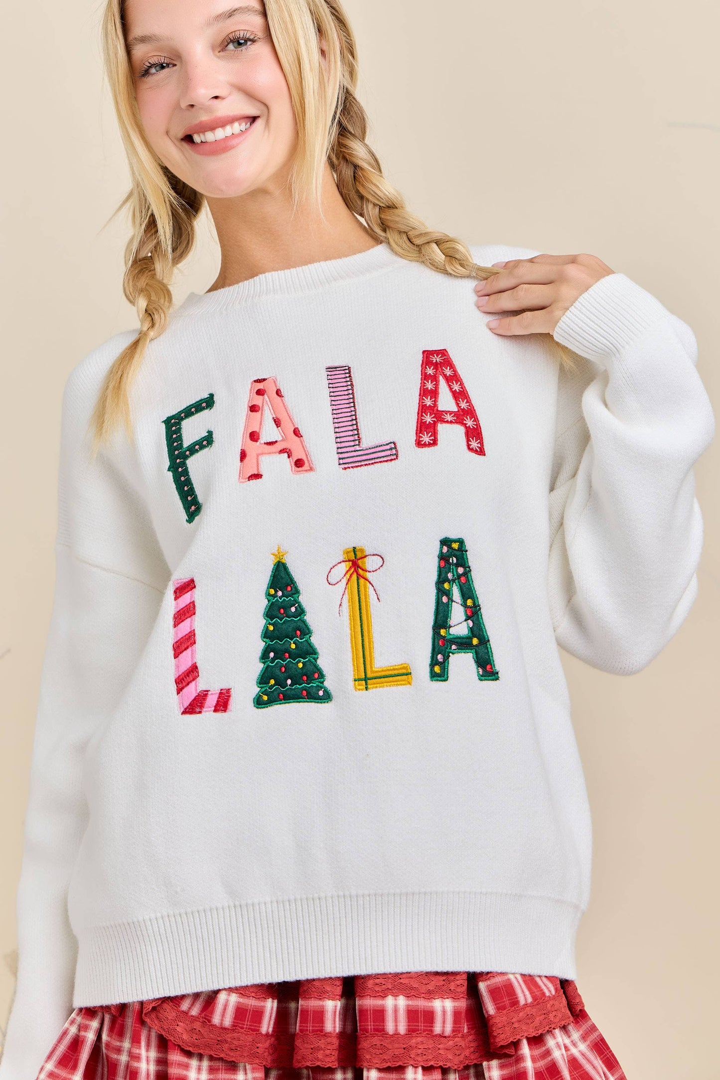 Main Strip - FALA LALA Christmas Knit Sweater – Festive Holiday Pullover