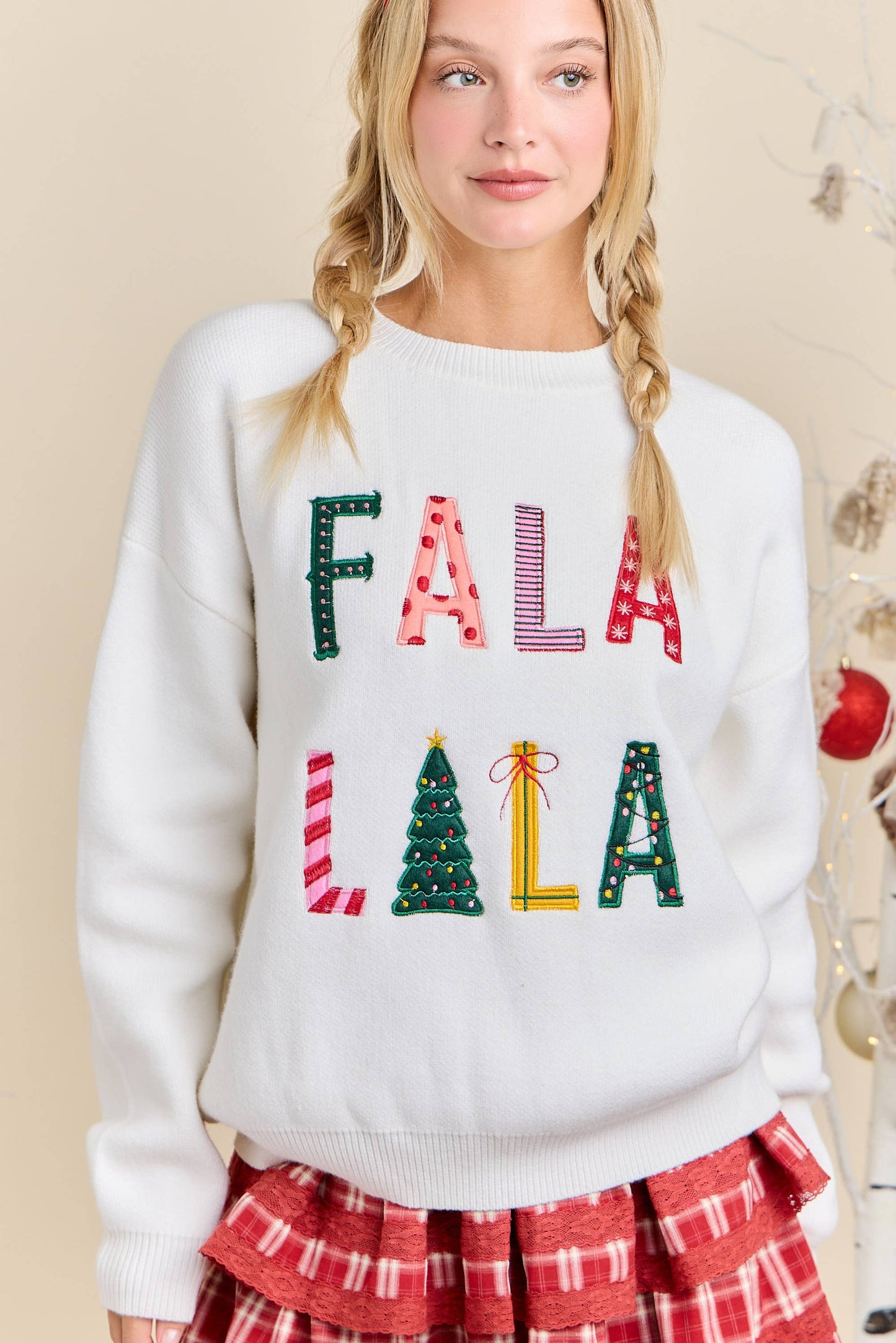 Main Strip - FALA LALA Christmas Knit Sweater – Festive Holiday Pullover