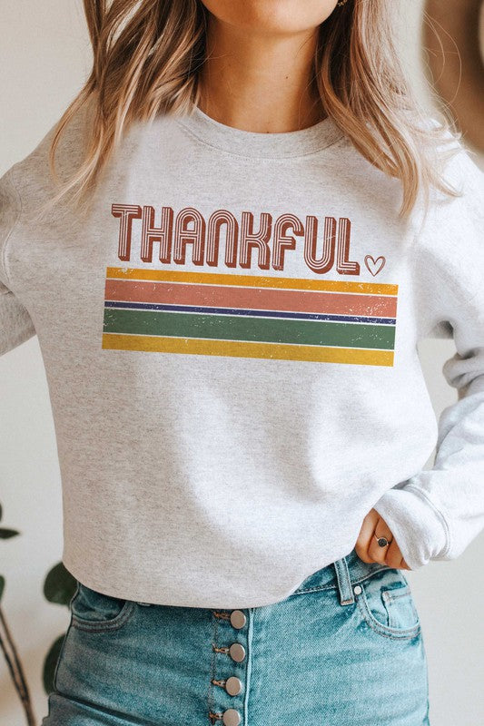 RETRO THANKFUL Graphic Sweatshirt