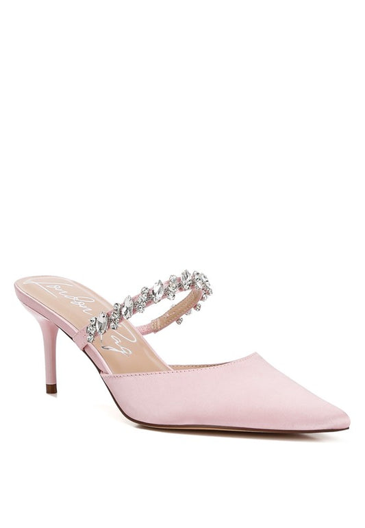 Sena Diamante Stiletto Mules Sandals