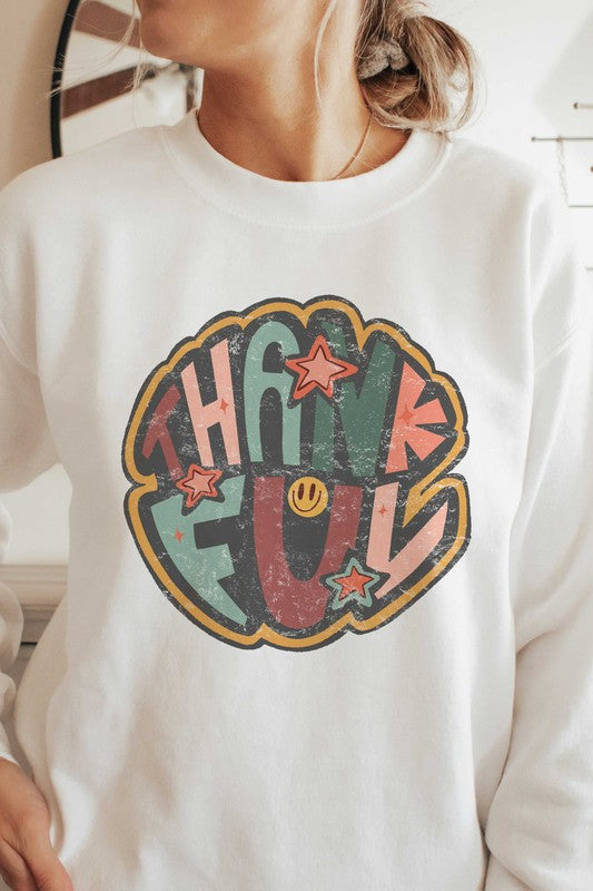 RETRO THANKFUL Graphic Sweatshirt