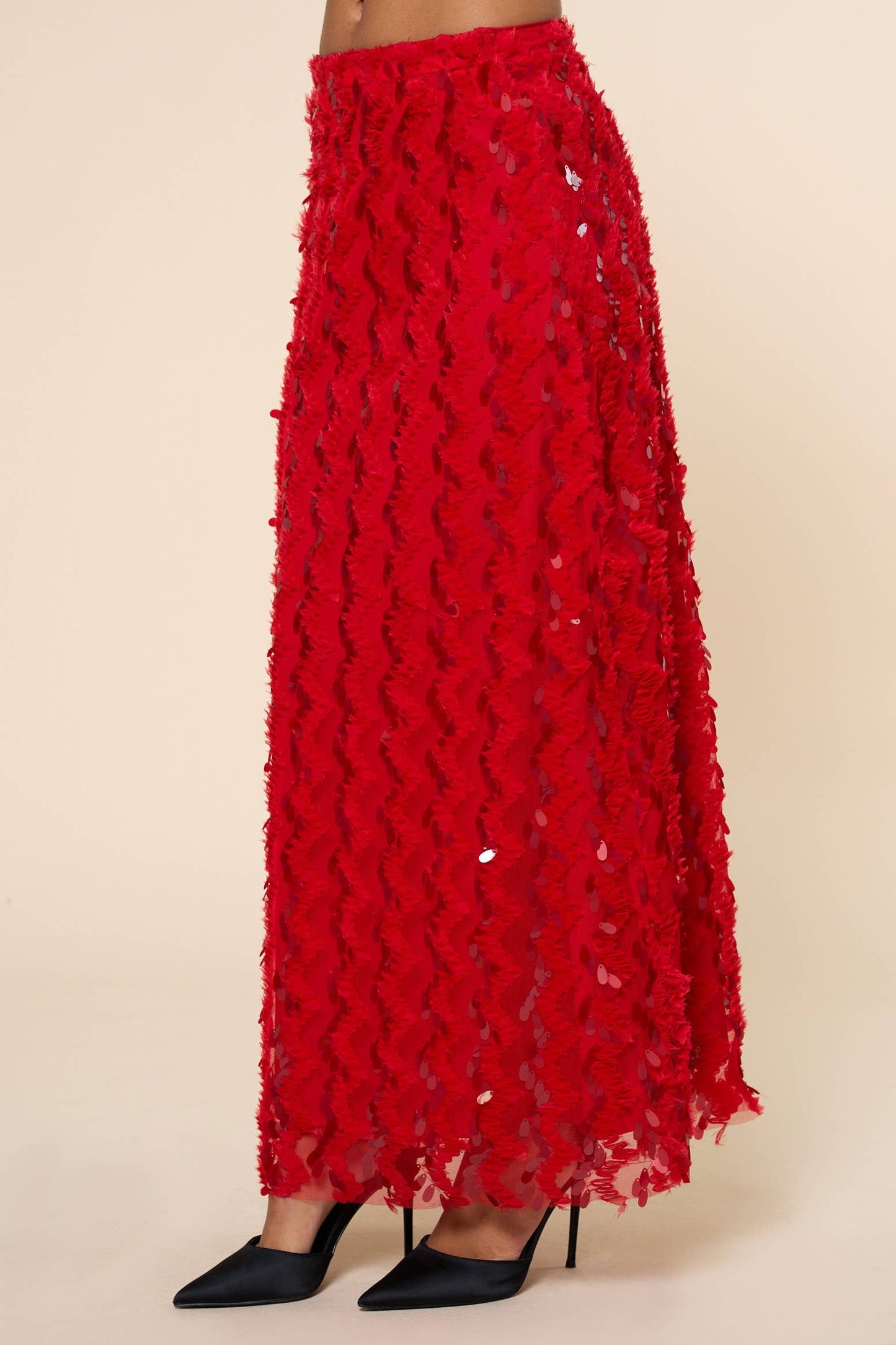 Lalavon - ILK5787 Sequin Maxi Skirt