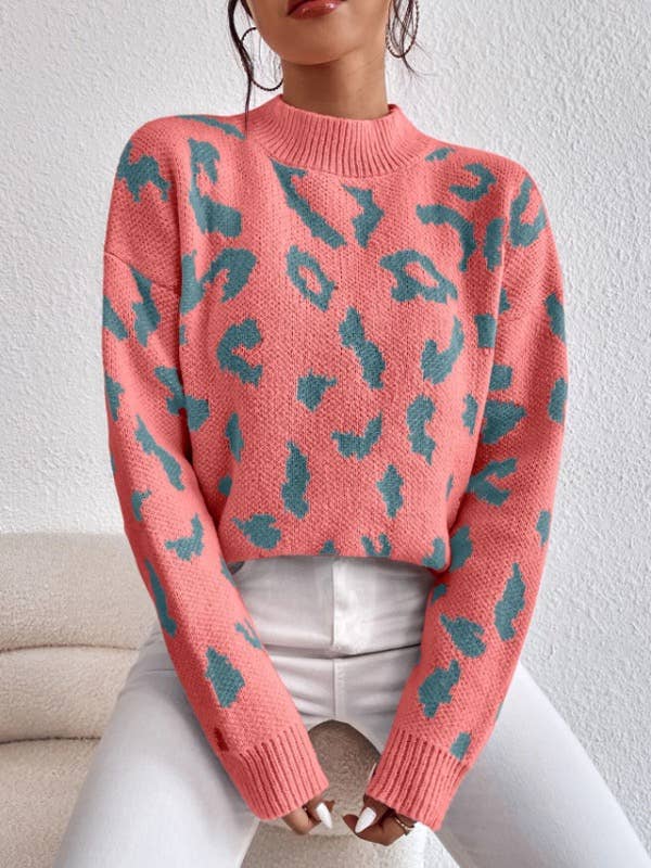 Miss Sparkling - Leopard Knit Sweater