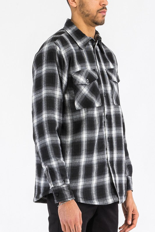 Mens Quilted Padded Flannel