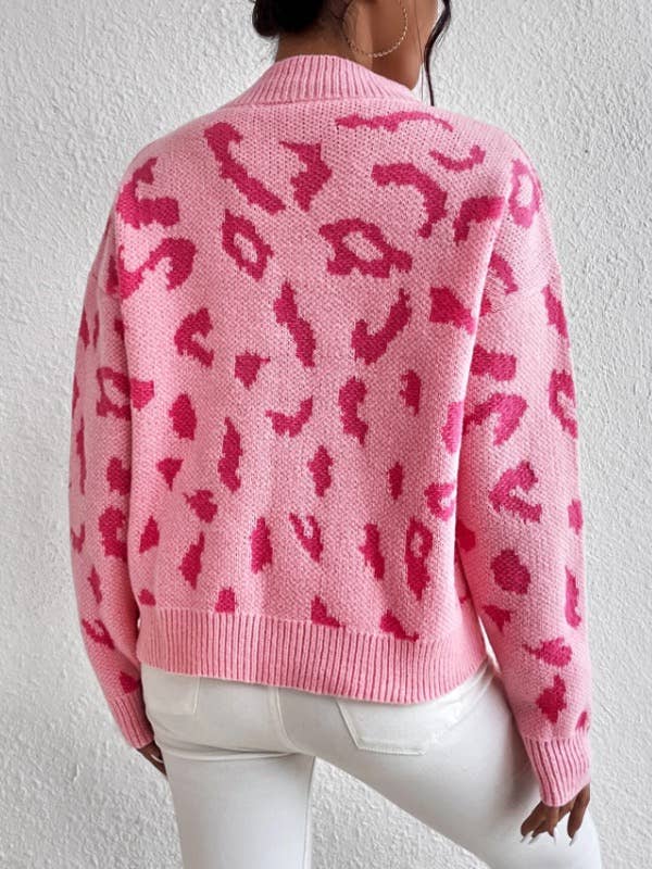 Miss Sparkling - Leopard Knit Sweater
