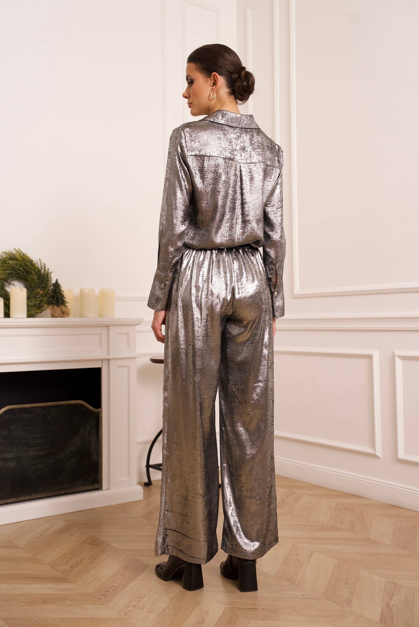 CHOKLATE PARIS - Metallic palazzo pants - CK08183-4