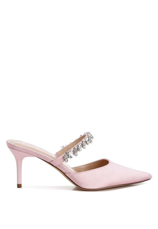 Sena Diamante Stiletto Mules Sandals