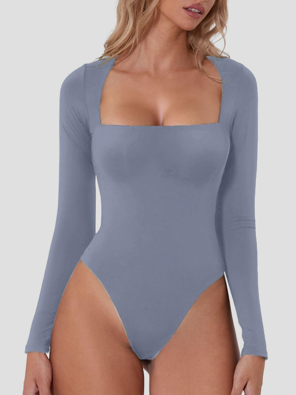 Square Neck Long Sleeve Bodysuit