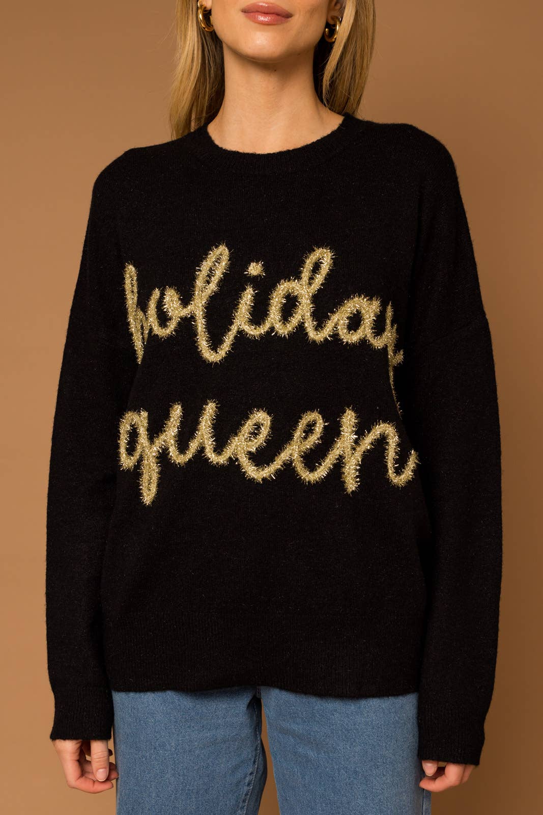 GILLI - "HOLIDAY QUEEN" PULLOVER SWEATER: White / M