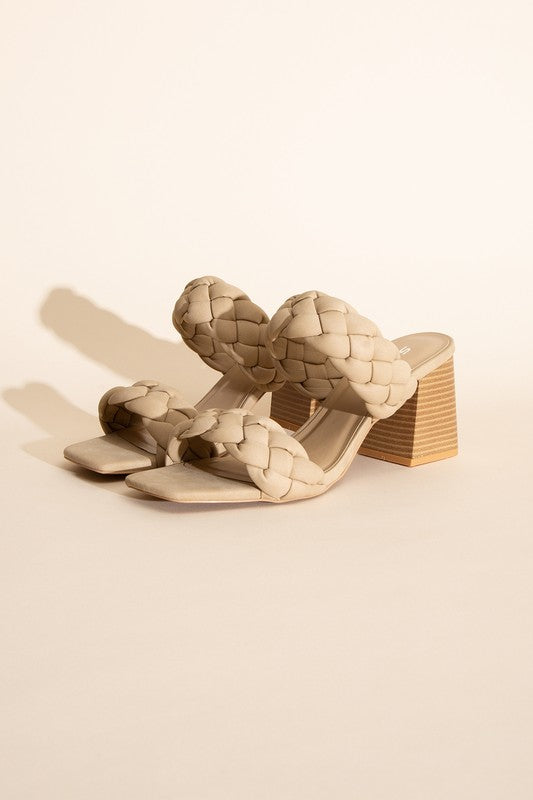 BUGGY-S Braided Stras Mule Heels