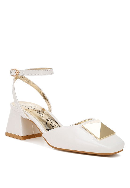 Griselda Brooch Detail Ankle Strap Sandals