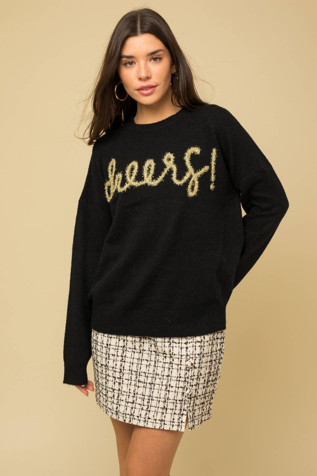 GILLI - Cheers Pullover Sweater: White / S