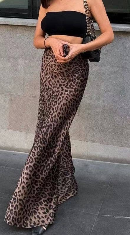 Miss Sparkling - Leopard print maxi skirt 