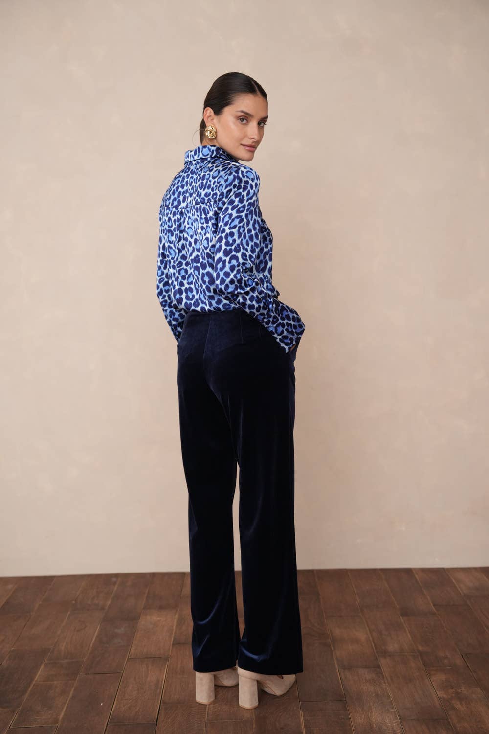 CHOKLATE PARIS - High-waisted straight-cut velvet trousers - P2228