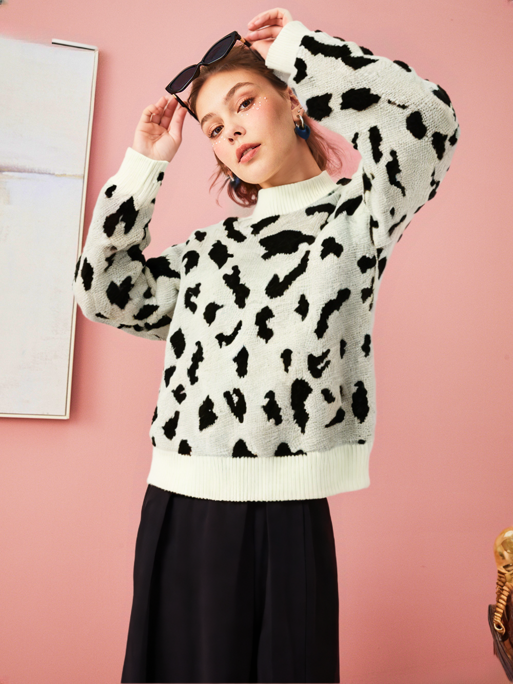 Miss Sparkling - Leopard Knit Sweater