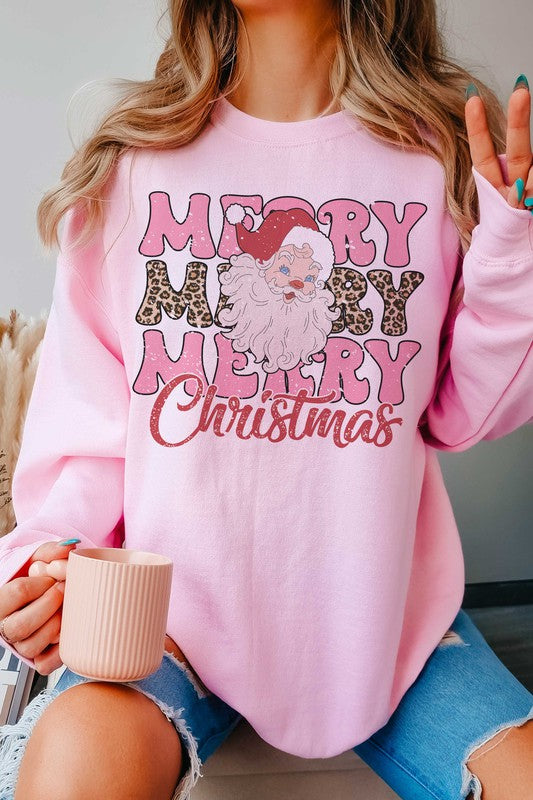 MERRY MERRY MERRY CHRISTMAS SANTA Sweatshirt