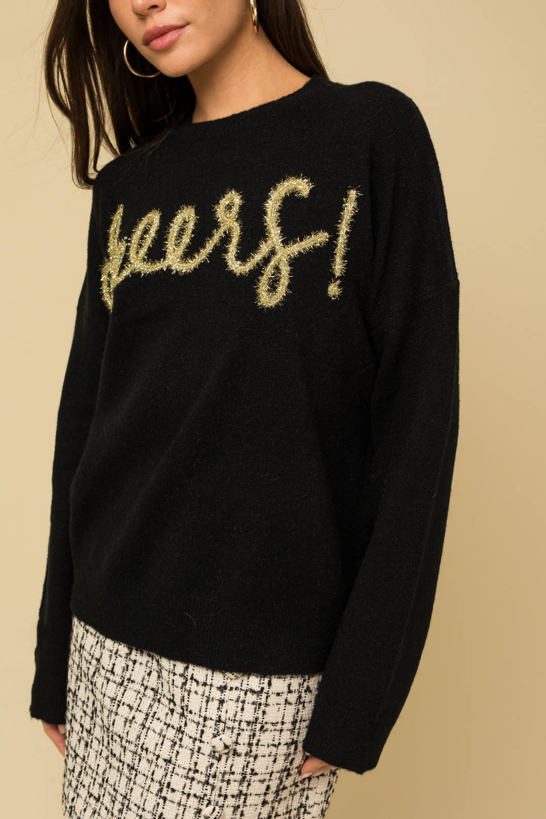 GILLI - Cheers Pullover Sweater: White / S