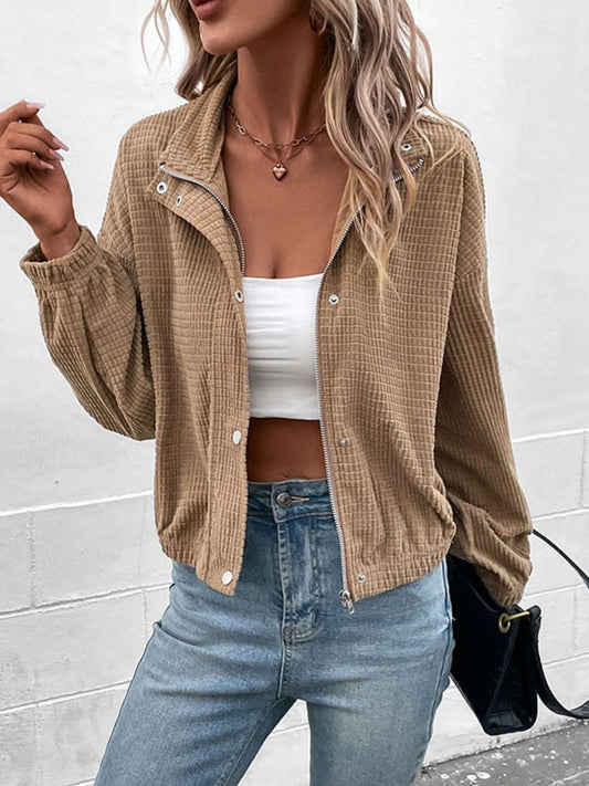 Perfee Long Sleeve Dropped Shoulder Jacket